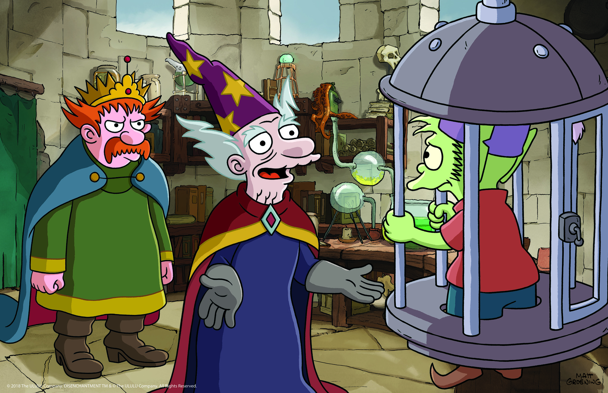 John DiMaggio, Nat Faxon, and Billy West in Disenchantment (2018)