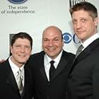 Michael McGrath, Casey Nicholaw, and Christopher Sieber