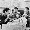 Steve Guttenberg, Tom Selleck, Ted Danson, Lisa Blair, and Michelle Blair in 3 Men and a Baby (1987)