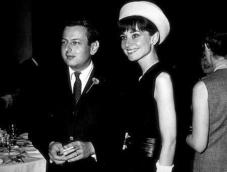 33-75 Audrey Hepburn and Andre Previn at a studio party honoring the start of "My Fair Lady" production