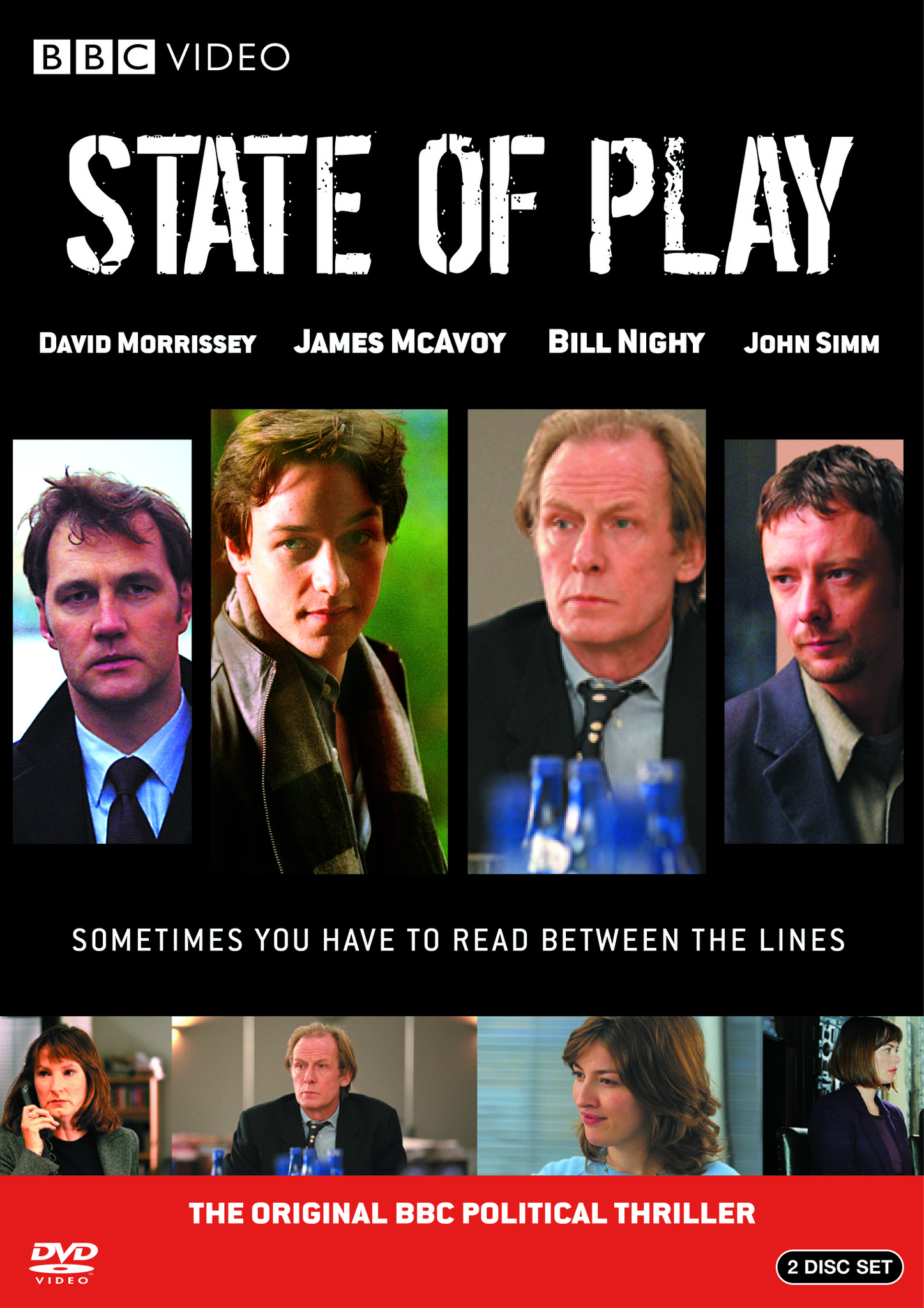 Amelia Bullmore, Deborah Findlay, Kelly Macdonald, James McAvoy, David Morrissey, Bill Nighy, and John Simm in State of Play (2003)