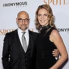 Stanley Tucci and Felicity Blunt at an event for Spotlight (2015)