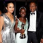 Sidney Poitier, Quincy Jones, Sydney Tamiia Poitier, and Lupita Nyong'o at an event for The Oscars (2014)