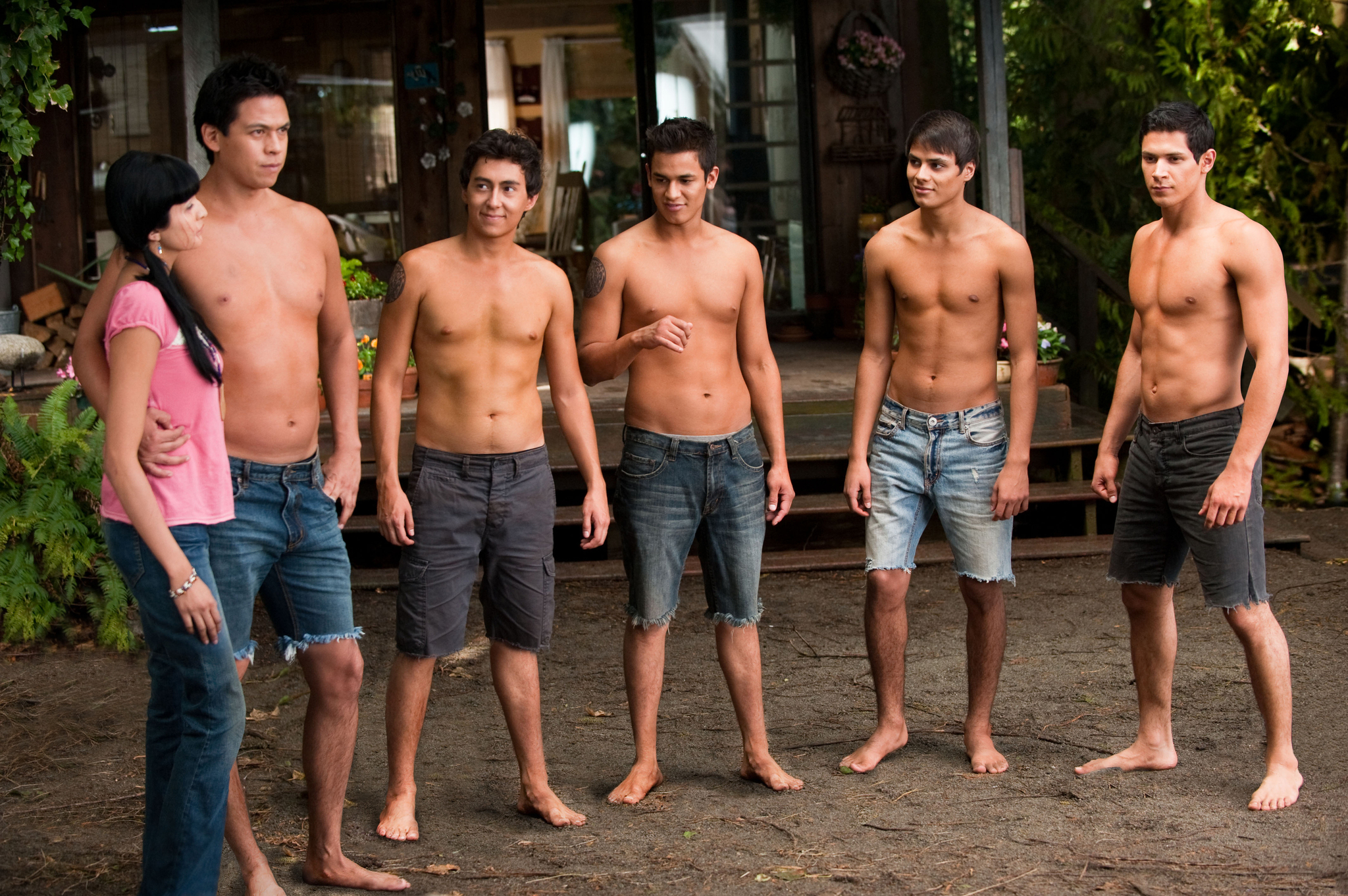 Chaske Spencer, Tinsel Korey, Bronson Pelletier, Alex Meraz, Tyson Houseman, and Kiowa Gordon in The Twilight Saga: Eclipse (2010)