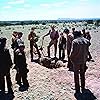 John Wayne, Robert Carradine, Roscoe Lee Browne, Alfred Barker Jr., Nicolas Beauvy, Steve Benedict, Norman Howell, Sean Kelly, A Martinez, Clay O'Brien, Sam O'Brien, and Mike Pyeatt in The Cowboys (1972)