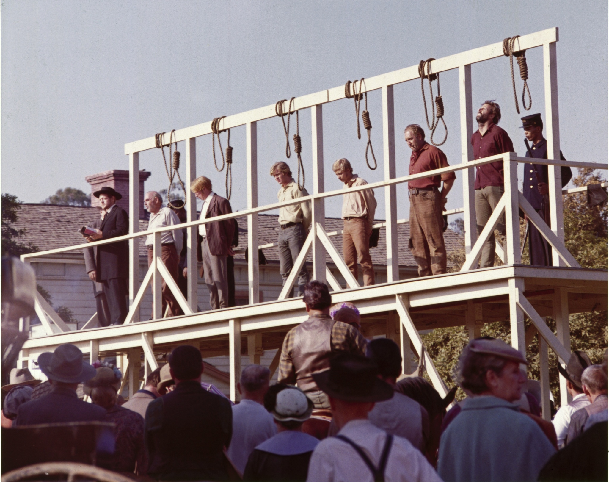 Bruce Dern, Richard Gates, James MacArthur, Michael O'Sullivan, Bruce Scott, and James Westerfield in Hang 'Em High (1968)