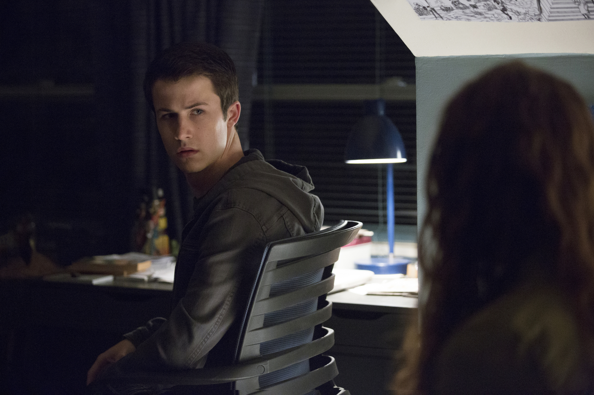 Dylan Minnette and Katherine Langford in 13 Reasons Why (2017)