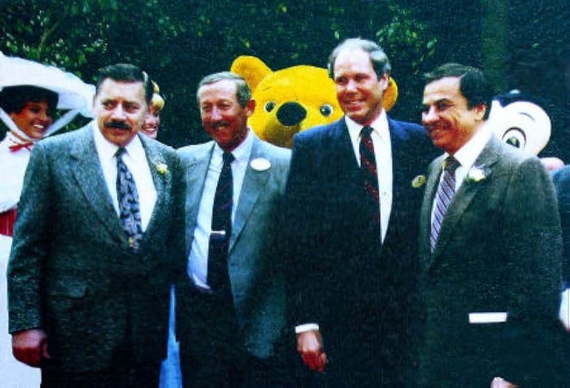 Photo taken October 18, 1990 - Disney Legends Awards, Walt Disney Studios, Burbank California. (left to right) Robert B. Sherman, Roy E. Disney, Michael Eisner, Richard M. Sherman   
