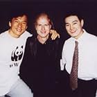 Jackie Chan, Thorsten Nickel and Ken Lo on break during the filming of "Thunderbolt".