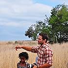 Production Still of Rocky Myers on the set of SAFARI