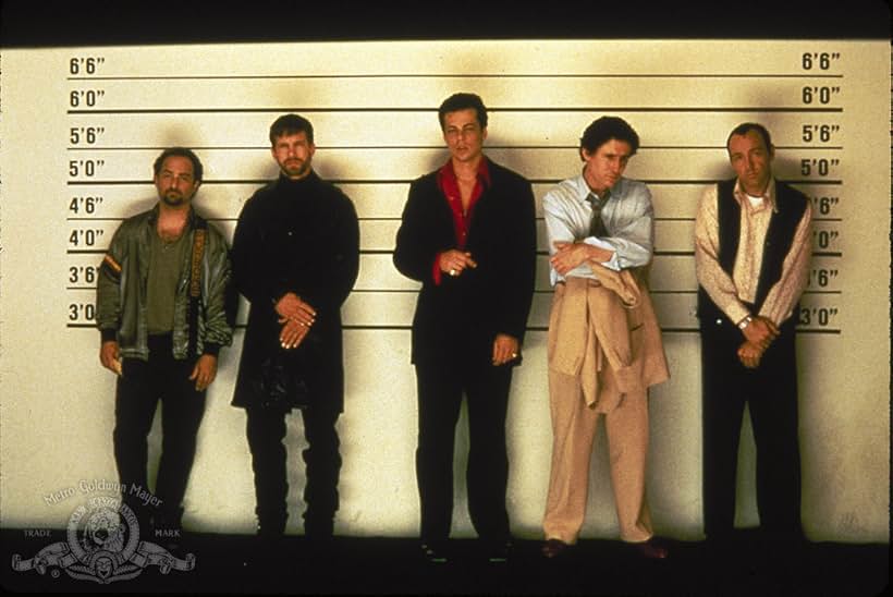 Kevin Spacey, Stephen Baldwin, Gabriel Byrne, Benicio Del Toro, and Kevin Pollak in The Usual Suspects (1995)