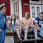 Michael Ian Black, Marguerite Moreau, Zak Orth, Paul Rudd, Michael Showalter, and Hannah Friedman in Wet Hot American Summer: First Day of Camp (2015)