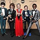 Caleb McLaughlin, Millie Bobby Brown, Finn Wolfhard, Noah Schnapp, and Gaten Matarazzo at an event for Stranger Things (2016)