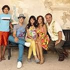 Maria Canals-Barrera, David DeLuise, David Henrie, Selena Gomez, and Jake T. Austin in Wizards of Waverly Place (2007)