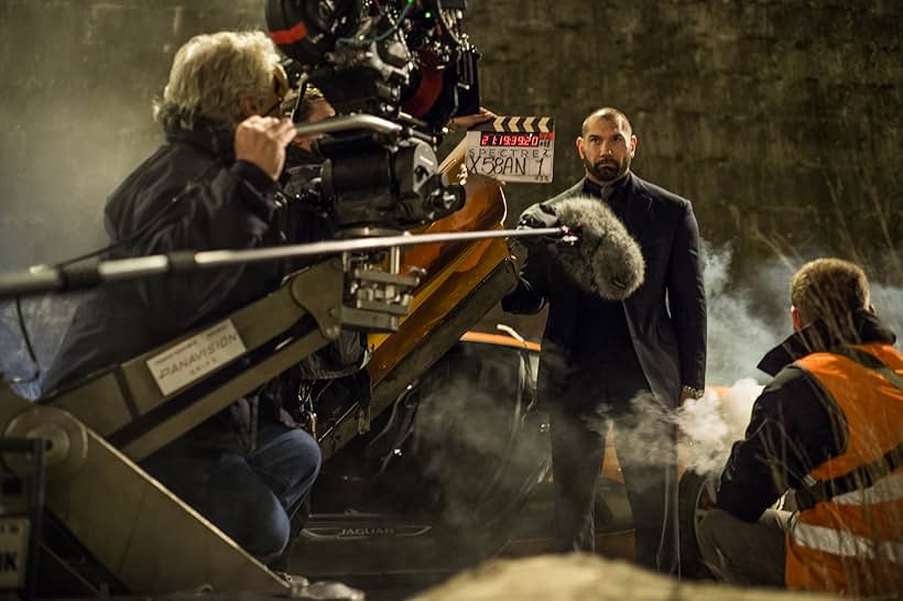 Sam Mendes and Dave Bautista in Spectre (2015)