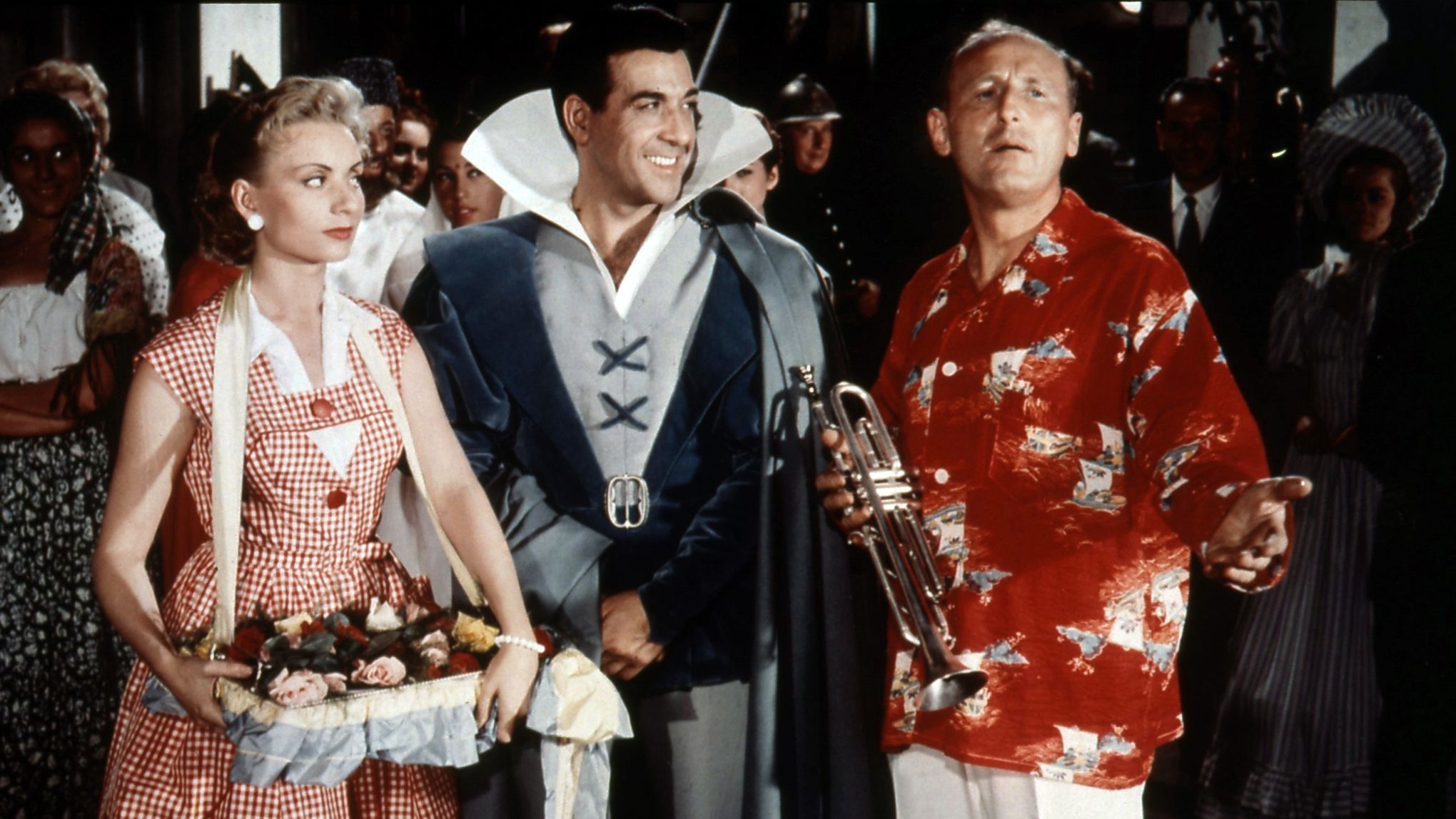 Bourvil, Annie Cordy, and Luis Mariano in Le chanteur de Mexico (1956)