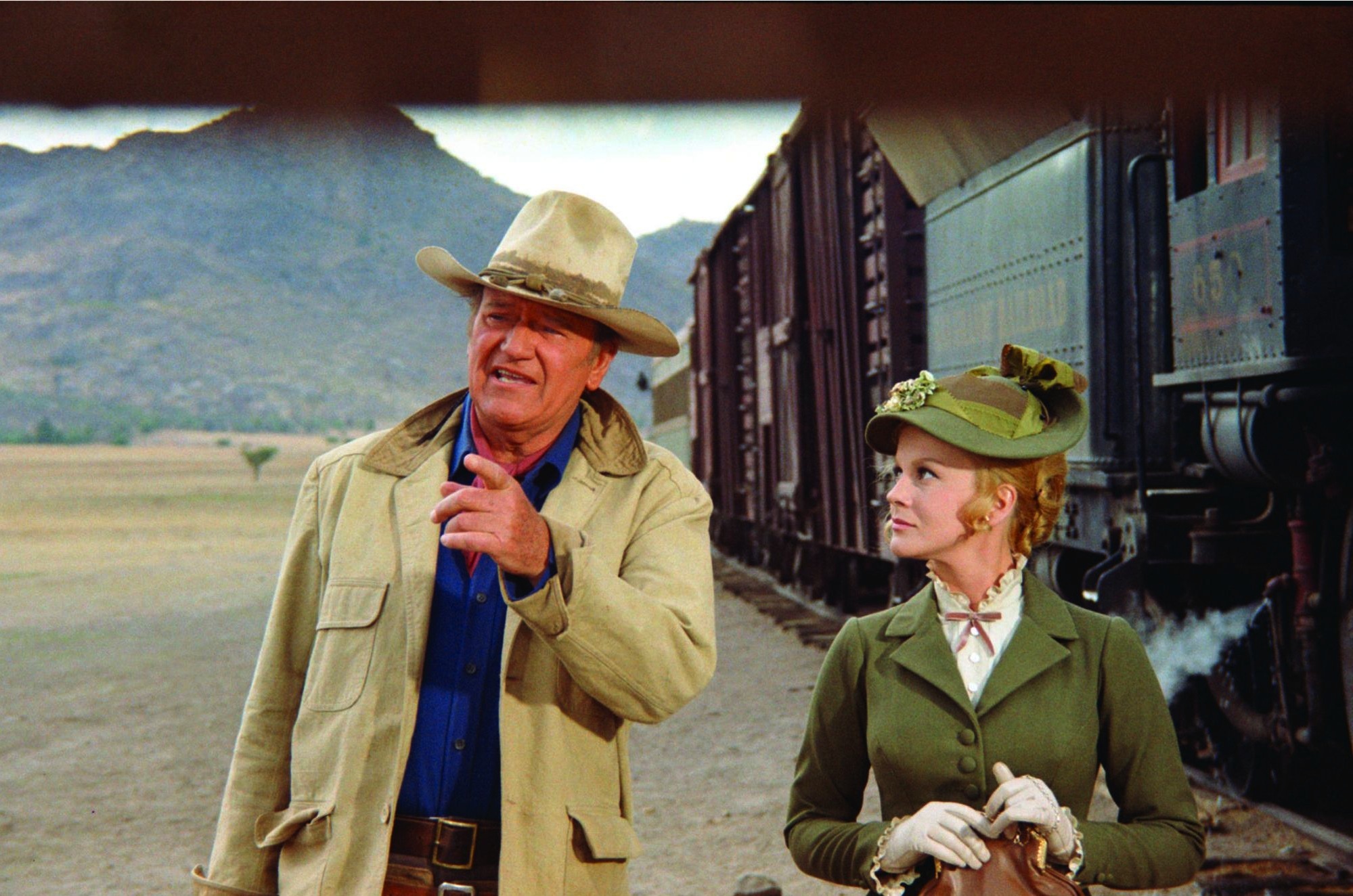 John Wayne and Ann-Margret in The Train Robbers (1973)