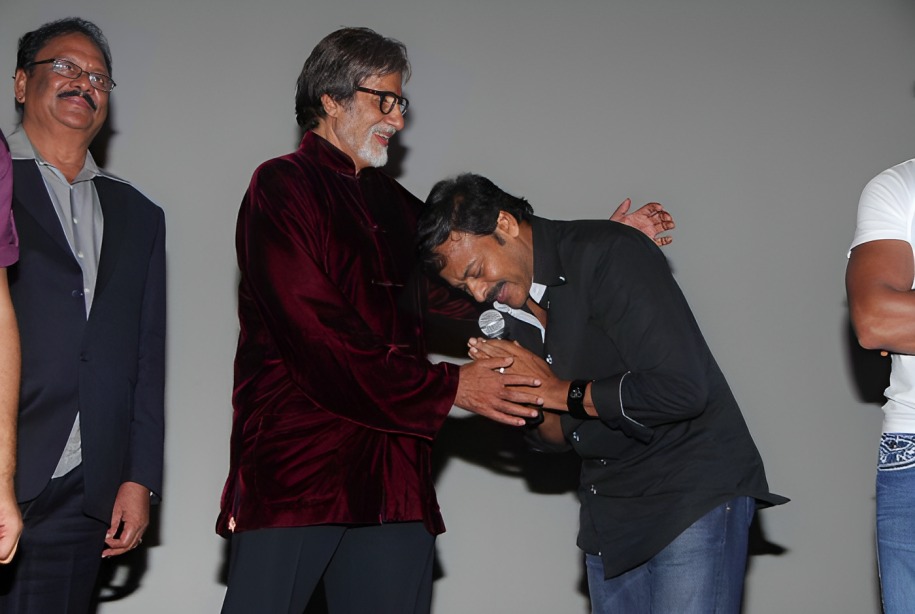 Amitabh Bachchan, Chiranjeevi, and Krishnamraju at an event for Bbuddah... Hoga Terra Baap (2011)