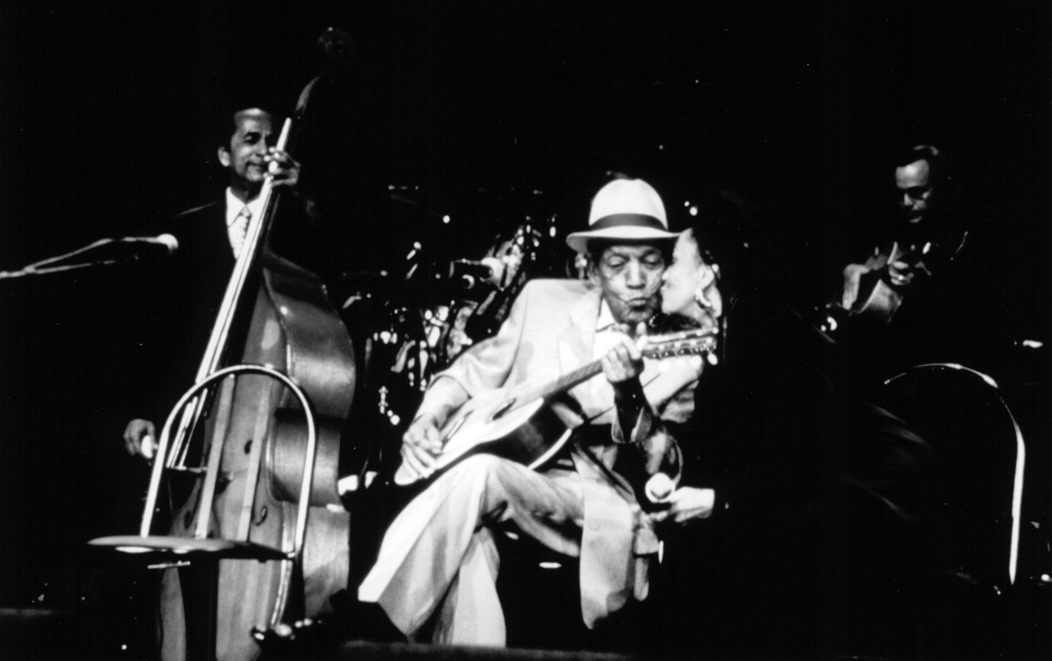 Ry Cooder, Orlando 'Cachaíto' López, Omara Portuondo, and Compay Segundo in Buena Vista Social Club (1999)