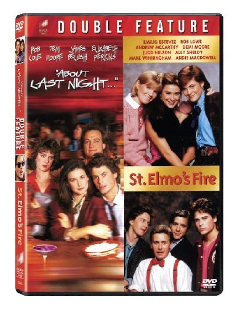 Demi Moore, Emilio Estevez, Rob Lowe, Andrew McCarthy, Judd Nelson, Ally Sheedy, Jim Belushi, Elizabeth Perkins, and Mare Winningham in St. Elmo's Fire (1985)