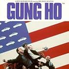 Michael Keaton, George Wendt, Rodney Kageyama, and Gedde Watanabe in Gung Ho (1986)
