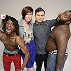 Jay Donn, co-directors Deidre Schoo and director Beach Nichols and Flizzo of the film "Flex Is Kings" pose at the Tribeca Film Festival 2013 portrait studio on April 24, 2013 in New York City. 