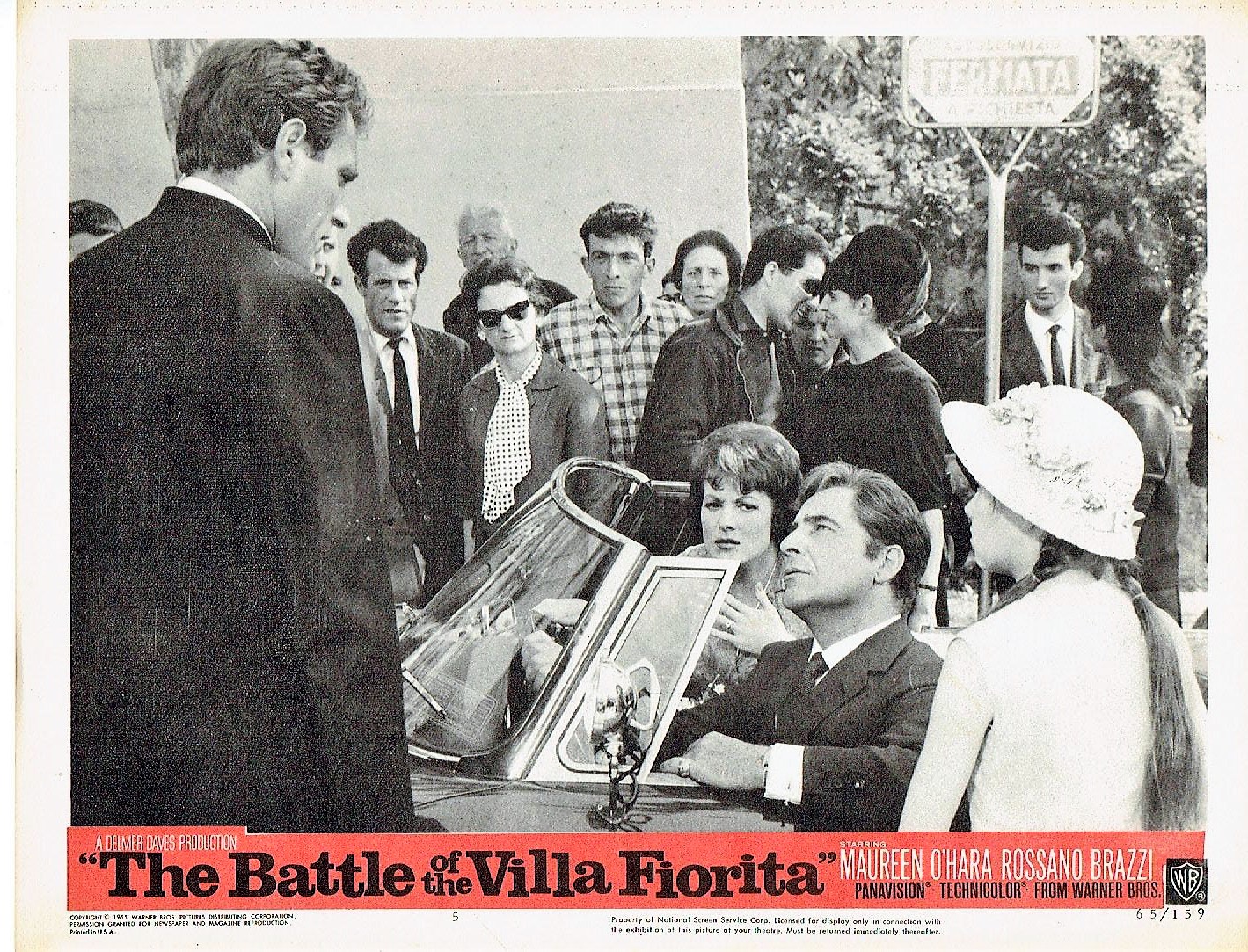 Maureen O'Hara, Olivia Hussey, Rossano Brazzi, and Ettore Manni in The Battle of the Villa Fiorita (1965)