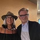 Linda Arroz with Warren Littlefield at the War Games launch at NuArt