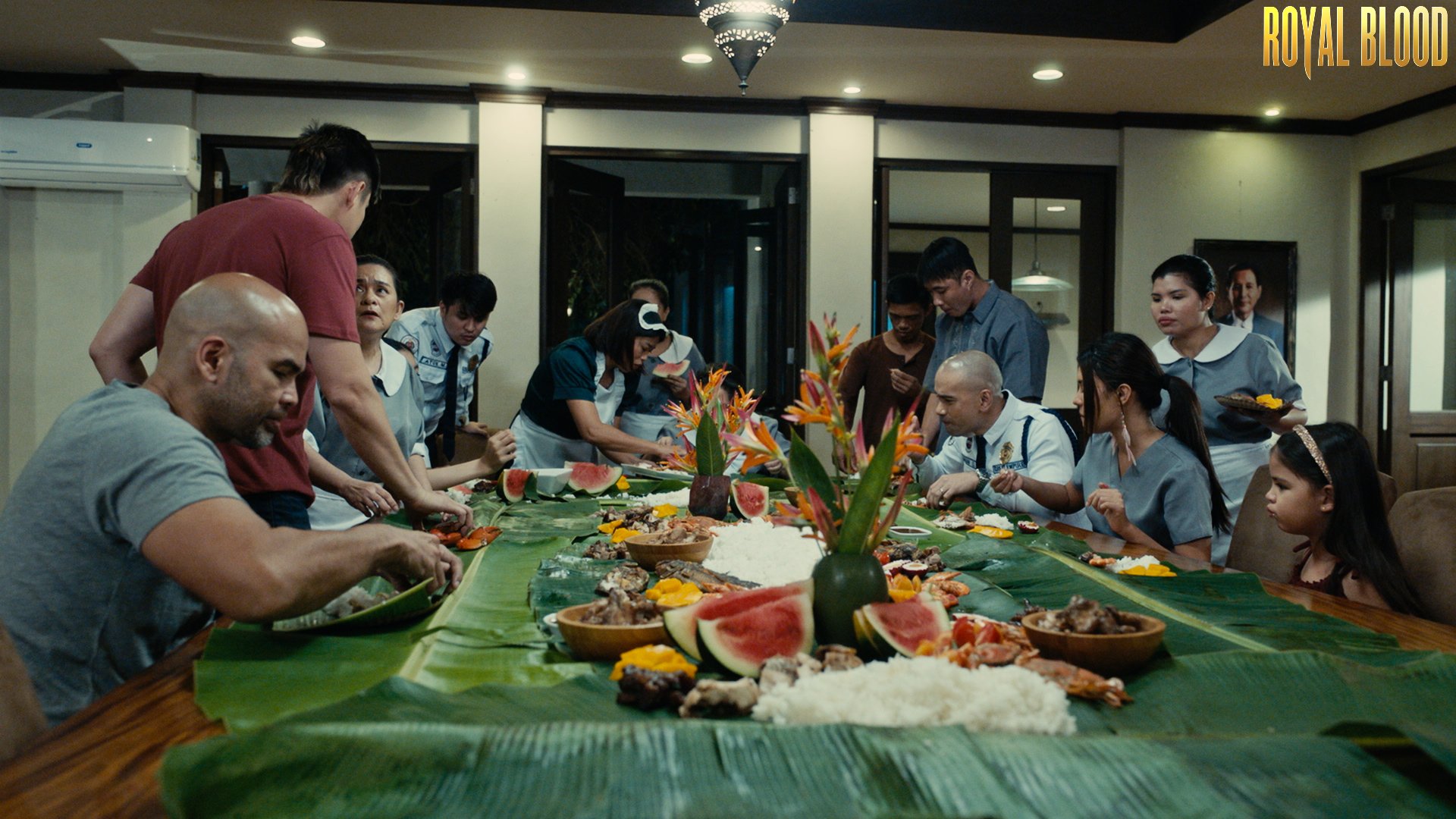 Rabiya Mateo, Mel Kimura, Sienna Stevens, Benjie Paras, Mark Dionisio, Patani Daño, and Moi Marcampo in Royal Blood (2023)