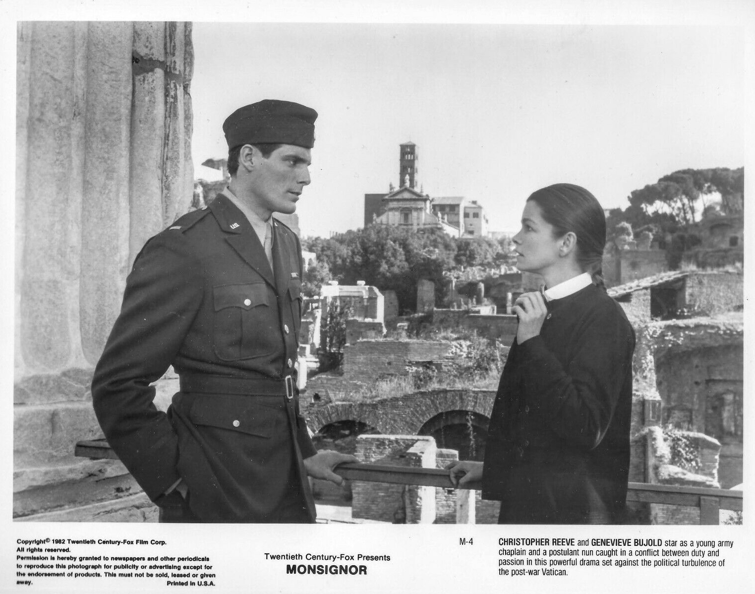 Geneviève Bujold and Christopher Reeve in Monsignor (1982)