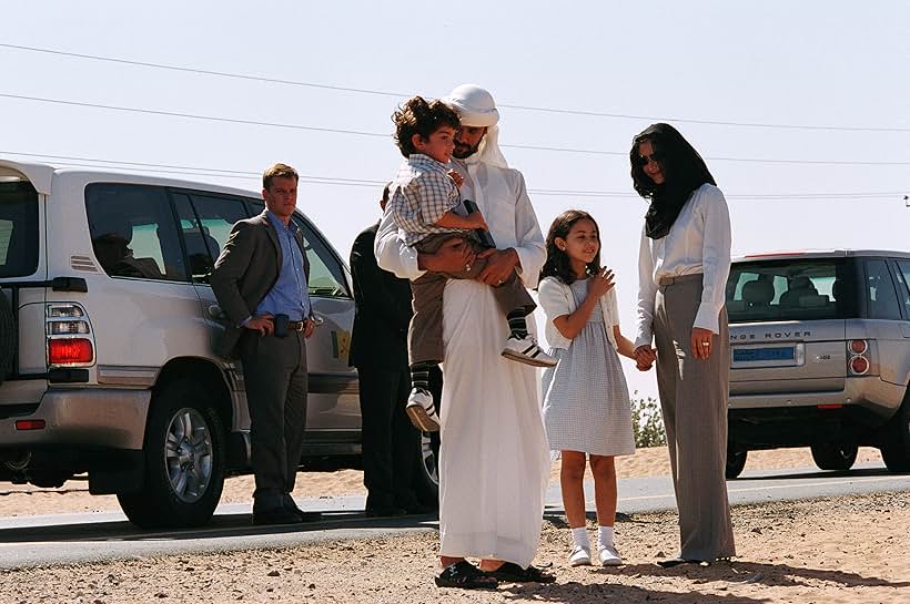 Matt Damon, Alexander Siddig, and Badria Timimi in Syriana (2005)