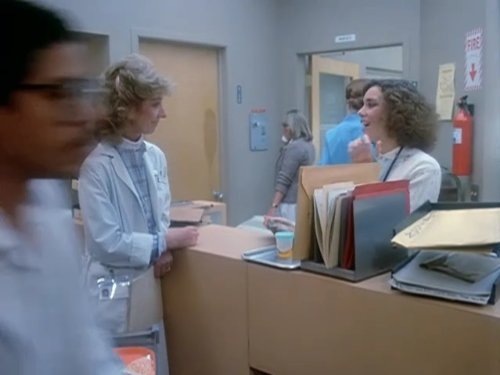 Ellen Bry and Christina Pickles in St. Elsewhere (1982)