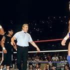 Hulk Hogan, Mr. T, Pat Patterson, Paul Orndorff, Roddy Piper, and Jimmy Snuka in WrestleMania I (1985)