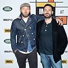 Joel Edgerton and Garrard Conley at an event for Boy Erased (2018)