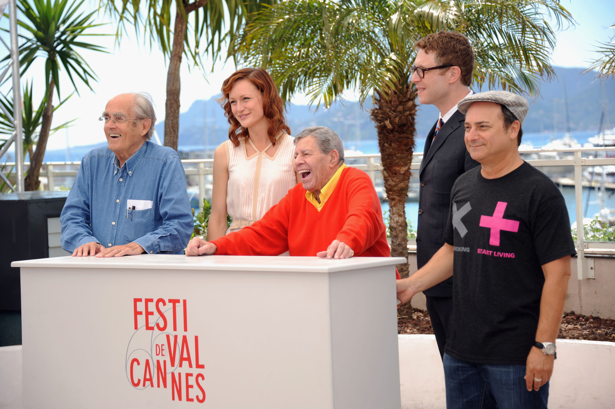 Jerry Lewis, Kevin Pollak, Michel Legrand, Daniel Noah, and Kerry Bishé at an event for Max Rose (2013)