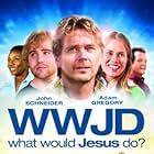 Maxine Bahns, John Schneider, Kirk Bovill, Joni Bovill, and Adam Gregory in What Would Jesus Do? (2010)