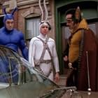 Nestor Carbonell, David Burke, and Patrick Warburton in The Tick (2001)