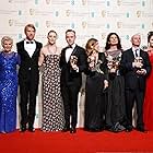 Kate Winslet, Finola Dwyer, Idris Elba, Nick Hornby, Amanda Posey, Julie Walters, John Crowley, Saoirse Ronan, and Domhnall Gleeson at an event for The EE British Academy Film Awards (2016)