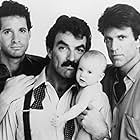 Steve Guttenberg, Tom Selleck, Ted Danson, Lisa Blair, and Michelle Blair in Three Men and a Baby (1987)