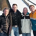 Dexter Fletcher, Hugh Jackman, Eddie 'The Eagle' Edwards, and Taron Egerton in Eddie the Eagle (2015)