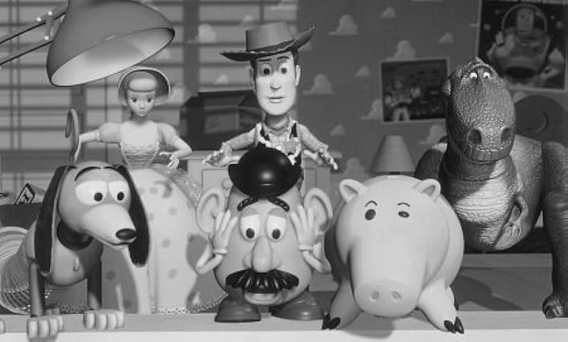 Tom Hanks, Annie Potts, John Ratzenberger, Wallace Shawn, Jim Varney, and Don Rickles in Toy Story (1995)