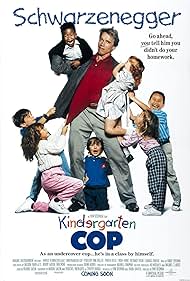 Arnold Schwarzenegger, Robert Cave, Christian Cousins, Joseph Cousins, Ben Diskin, Miko Hughes, Sarah Rose Karr, Tom Kurlander, Ross Malinger, Marissa Rosen, and Tameka Runnels in Kindergarten Cop (1990)