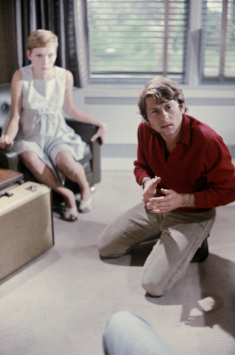 Roman Polanski and Mia Farrow in Rosemary's Baby (1968)