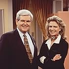 Candice Bergen and Newt Gingrich in Murphy Brown (1988)