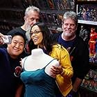 Rosario Dawson, Walter Flanagan, Bryan Johnson, Ming Chen, and Mike Zapcic in Comic Book Men (2012)