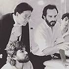 Raul Julia, Alfonso Cuarón, and Marcos Zurinaga in La gran fiesta (1986)