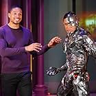 Ray Fisher and his wax figure at Madam Tussaud’s Orlando