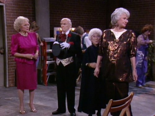 Estelle Getty, Bea Arthur, Douglas Seale, and Betty White in The Golden Girls (1985)