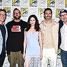 Brent Fletcher, Tyler Hoechlin, Todd Helbing, Elizabeth Tulloch, and Damian Holbrook at an event for Superman (2025)