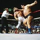 André René Roussimoff and John Minton in WrestleMania I (1985)
